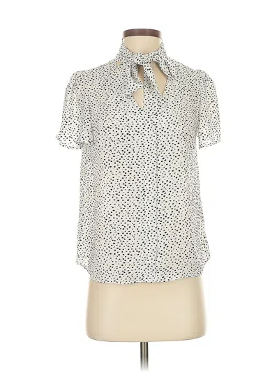 Pre-owned Cupcakes And Cashmere Short Sleeve Blouse In White