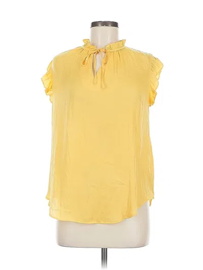 Pre-owned Cupcakes And Cashmere Short Sleeve Blouse In Yellow
