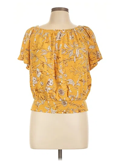 Pre-owned Cupcakes And Cashmere Short Sleeve Blouse In Yellow