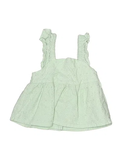 Pre-owned Cupcakes And Cashmere Kids' Sleeveless Top Green Ruffles Neckline Tops