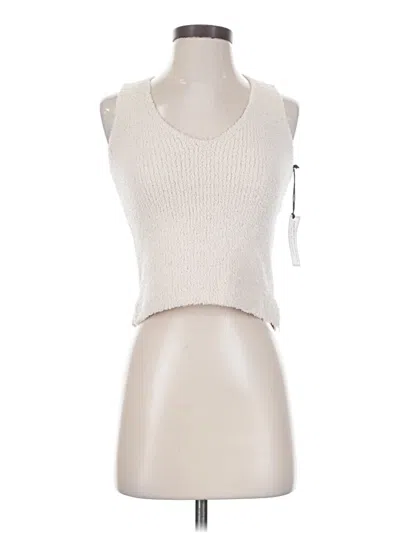 Pre-owned Cupcakes And Cashmere Sleeveless Top Ivory Halter Neckline Tops