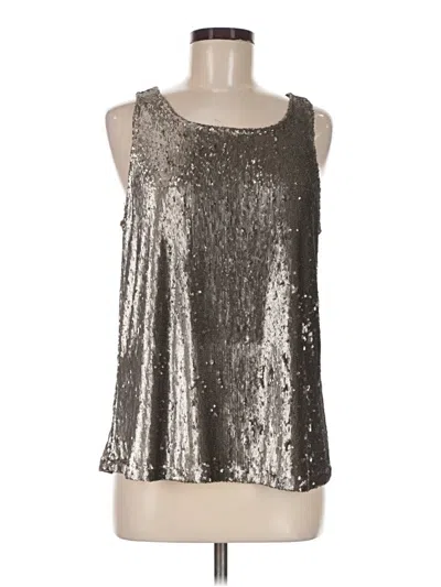 Pre-owned Cupcakes And Cashmere Sleeveless Top Silver Scoop Neck Tops