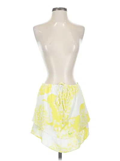Pre-owned Cupcakes And Cashmere Sleeveless Top Yellow Strapless Neckline Tops