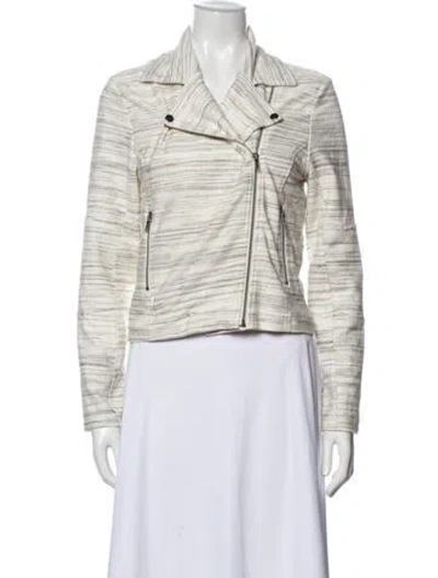 Pre-owned Cupcakes And Cashmere Striped Biker Jacket In Gray