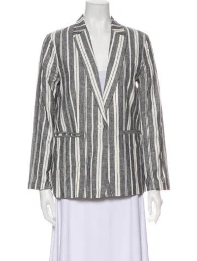 Pre-owned Cupcakes And Cashmere Striped Blazer In Gray