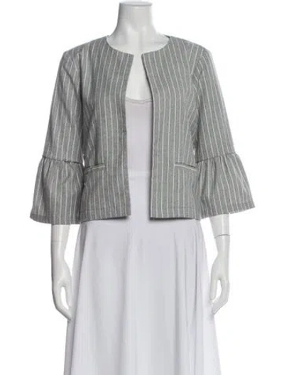 Pre-owned Cupcakes And Cashmere Striped Evening Jacket In Gray