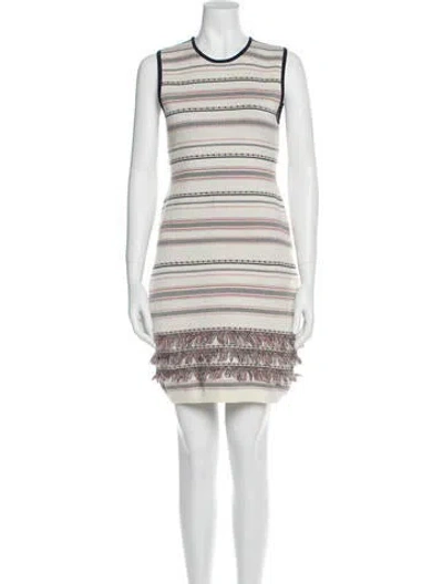 Pre-owned Cupcakes And Cashmere Striped Mini Dress In Neutral