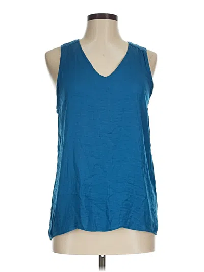 Pre-owned Cupcakes And Cashmere Tank Top Blue Plunge Neckline Tops