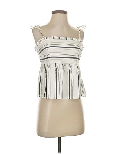 Pre-owned Cupcakes And Cashmere Tank Top Ivory Strapless Neckline Tops In White