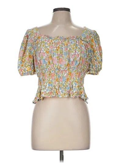 Pre-owned Cupcakes And Cashmere Tube Top Yellow Strapless Neckline Tops