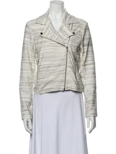 Pre-owned Cupcakes And Cashmere Tweed Pattern Biker Jacket W/ Tags In Neutral