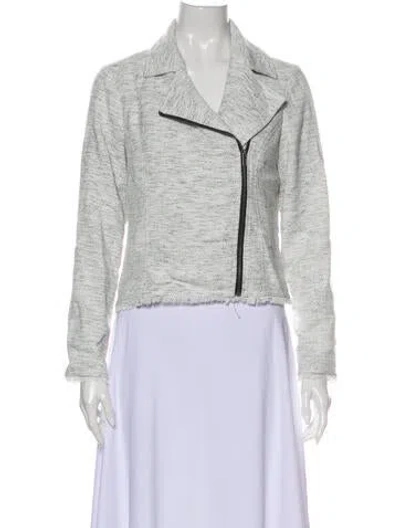 Pre-owned Cupcakes And Cashmere Tweed Pattern Biker Jacket In White