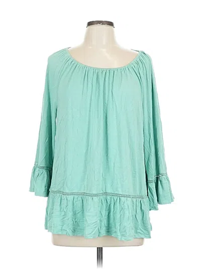 Pre-owned Cupio 3/4 Sleeve Blouse In Blue