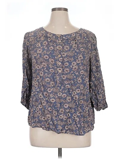 Pre-owned Cupio 3/4 Sleeve Blouse In Blue