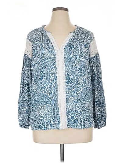 Pre-owned Cupio 3/4 Sleeve Blouse In Blue