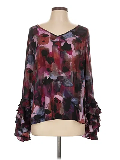 Pre-owned Cupio 3/4 Sleeve Blouse In Burgundy