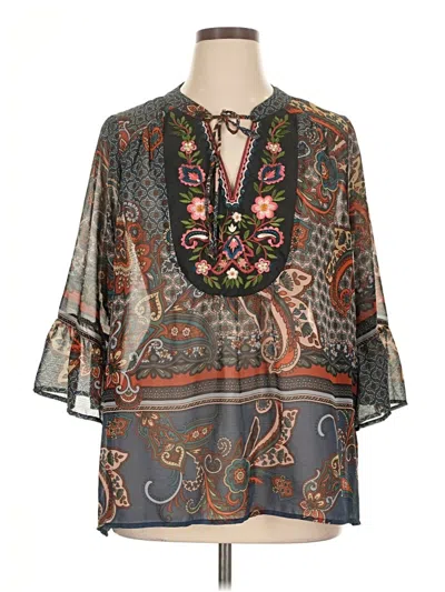 Pre-owned Cupio 3/4 Sleeve Blouse In Gray