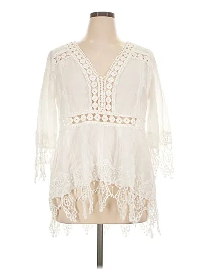 Pre-owned Cupio 3/4 Sleeve Blouse In Ivory