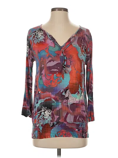 Pre-owned Cupio 3/4 Sleeve Blouse In Purple