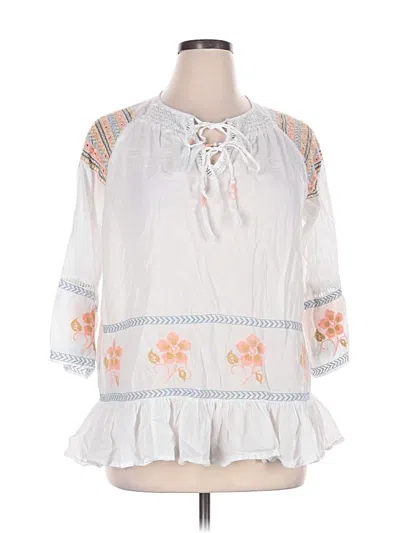Pre-owned Cupio 3/4 Sleeve Blouse In White