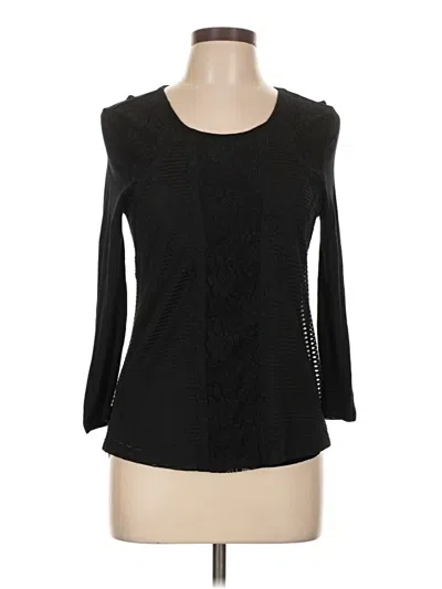 Pre-owned Cupio 3/4 Sleeve Top Black Boatneck Tops