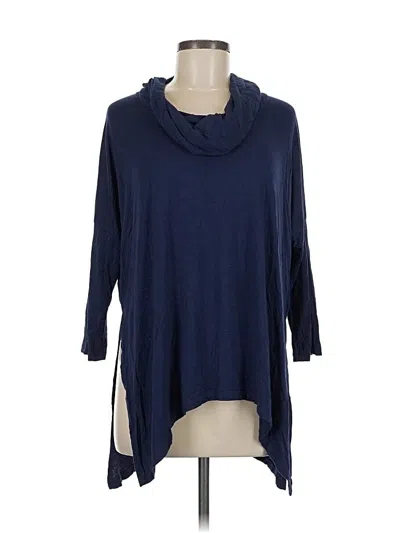 Pre-owned Cupio 3/4 Sleeve Top Blue Cowl Neck Tops