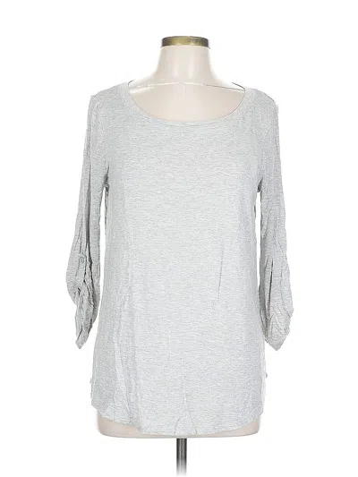 Pre-owned Cupio 3/4 Sleeve Top Gray Boatneck Tops