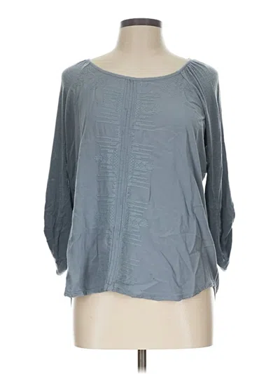 Pre-owned Cupio 3/4 Sleeve Top Gray Square Neckline Tops