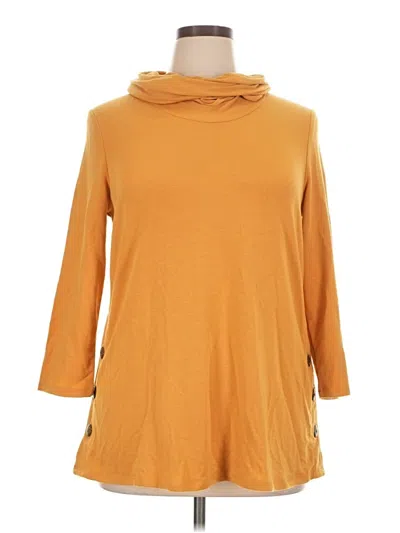 Pre-owned Cupio 3/4 Sleeve Top Orange Cowl Neck Tops