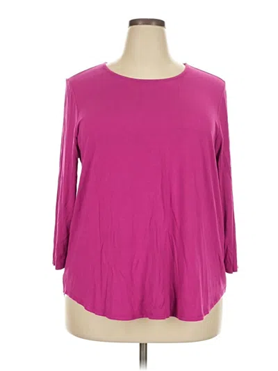 Pre-owned Cupio 3/4 Sleeve Top Pink Boatneck Tops