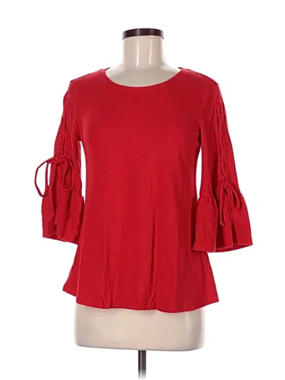 Pre-owned Cupio 3/4 Sleeve Top Red Boatneck Tops