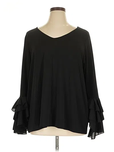 Pre-owned Cupio Long Sleeve Blouse In Black