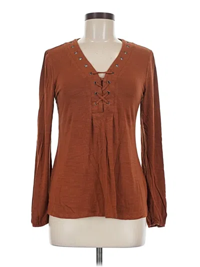 Pre-owned Cupio Long Sleeve Blouse In Brown