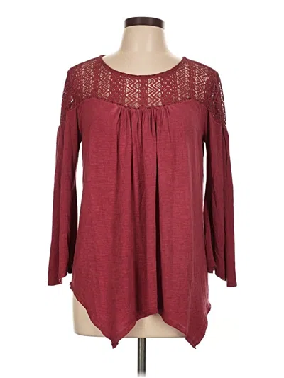 Pre-owned Cupio Long Sleeve Blouse In Burgundy