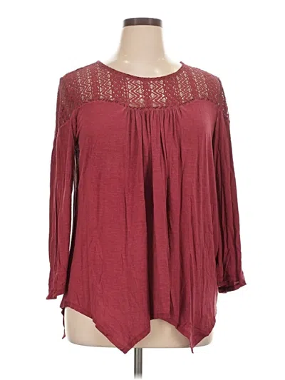 Pre-owned Cupio Long Sleeve Blouse In Burgundy