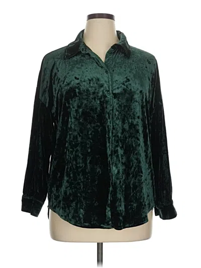 Pre-owned Cupio Long Sleeve Blouse In Green