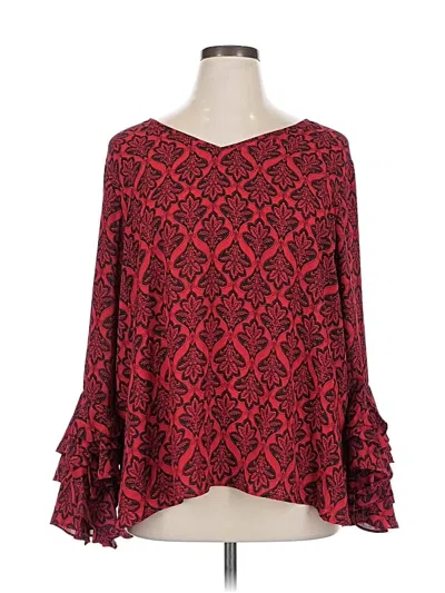 Pre-owned Cupio Long Sleeve Blouse In Red
