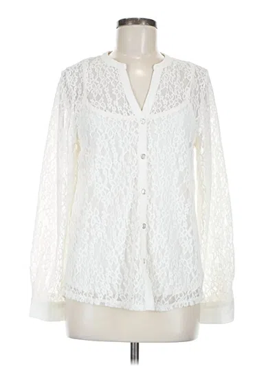 Pre-owned Cupio Long Sleeve Blouse In White