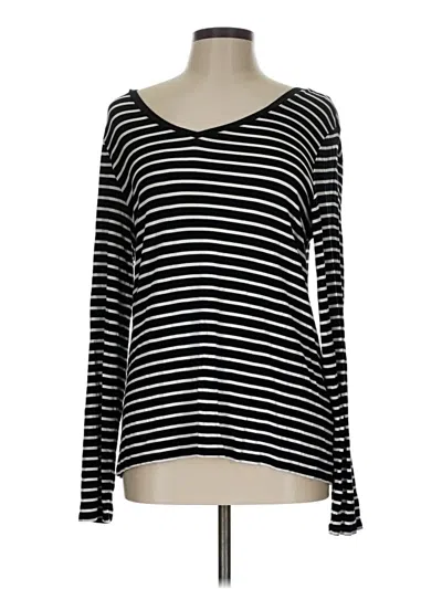 Pre-owned Cupio Long Sleeve Top Black Scoop Neck Tops