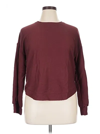 Pre-owned Cupio Long Sleeve Top Burgundy Crew Neck Tops