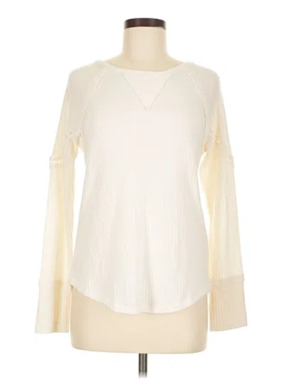 Pre-owned Cupio Long Sleeve Top Ivory Crew Neck Tops