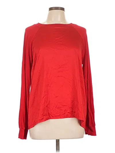 Pre-owned Cupio Long Sleeve Top Red Boatneck Tops