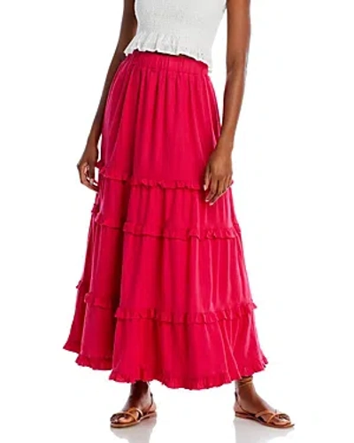 Cupio Ruffle Tiered Skirt In Bright Rose
