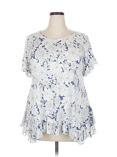 Pre-owned Cupio Short Sleeve Blouse In Blue