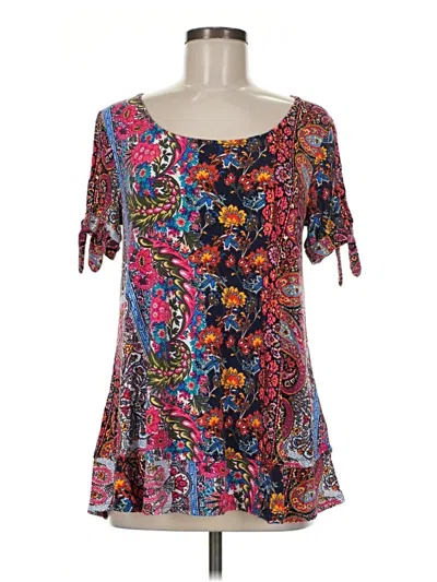 Pre-owned Cupio Short Sleeve Blouse In Blue