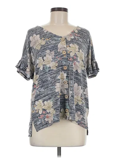 Pre-owned Cupio Short Sleeve Blouse In Gray