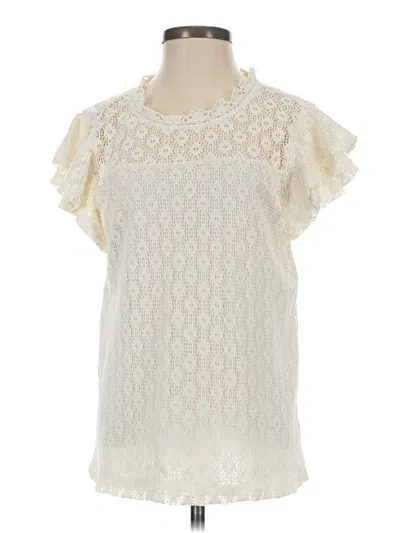 Pre-owned Cupio Short Sleeve Blouse In White