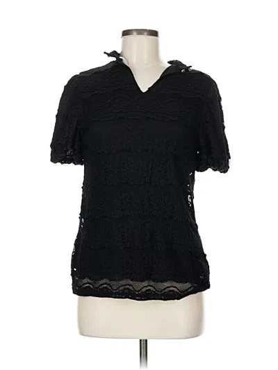 Pre-owned Cupio Short Sleeve Top Black Keyhole Neckline Tops