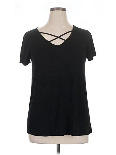 Pre-owned Cupio Short Sleeve Top Black Keyhole Neckline Tops