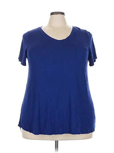 Pre-owned Cupio Short Sleeve Top Blue Scoop Neck Tops